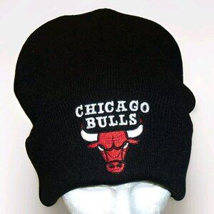 Chicago Bulls Mens Cuffed Cuff Beanie Winter hat Cap Black Color New Nba